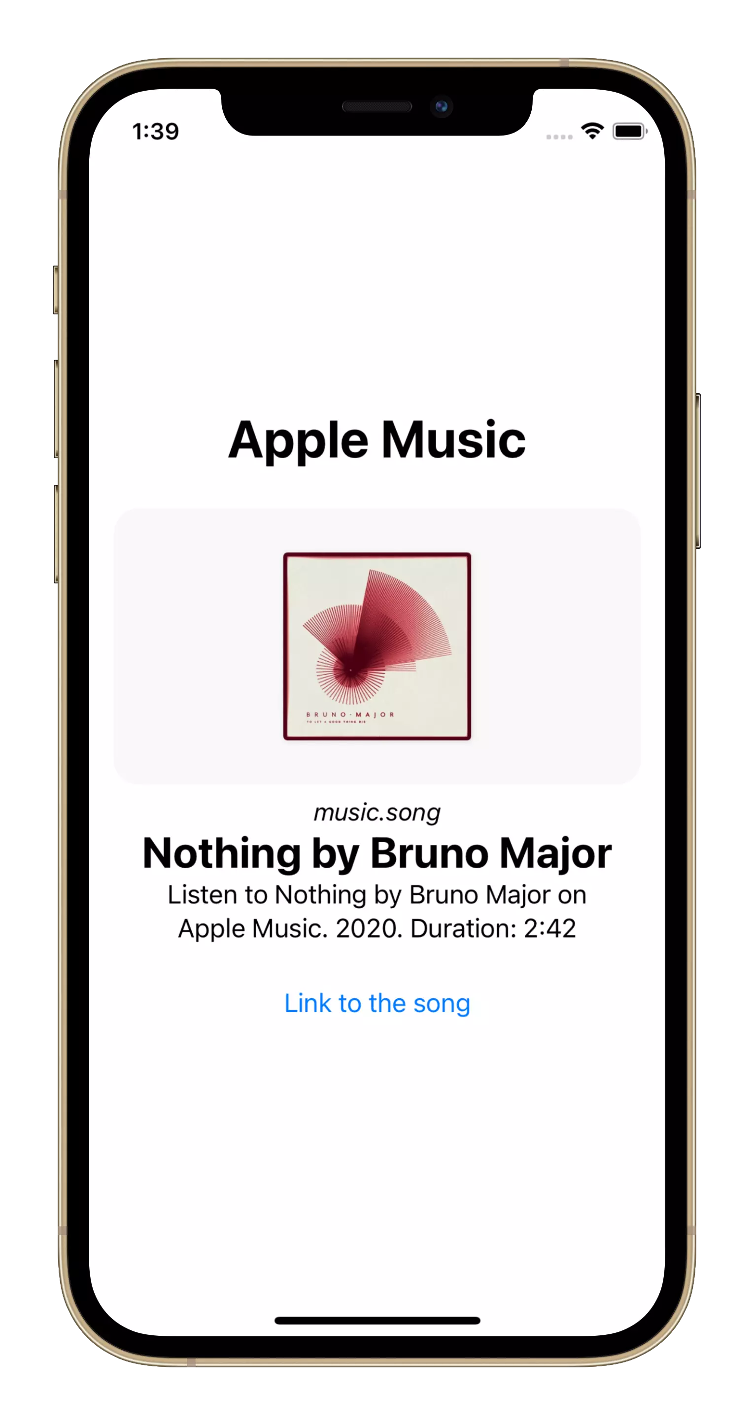Nothing by Bruno Majors on Apple Music showing from Meta tags